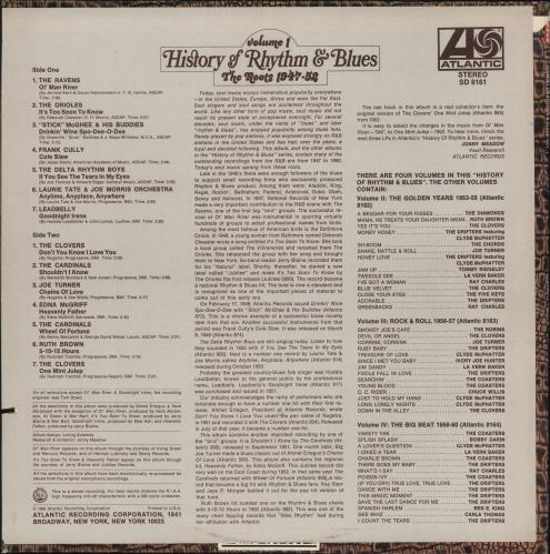 Atlantic Records History Of Rhythm & Blues Volume 1: The Roots 1947-52 vinyl LP album (LP record) US 9ATLPHI720278