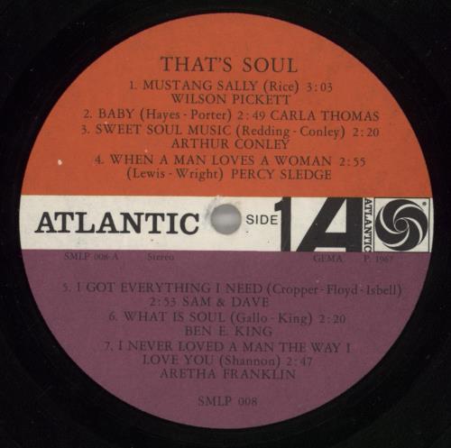 Atlantic Records That's Soul vinyl LP album (LP record) German 9ATLPTH874430