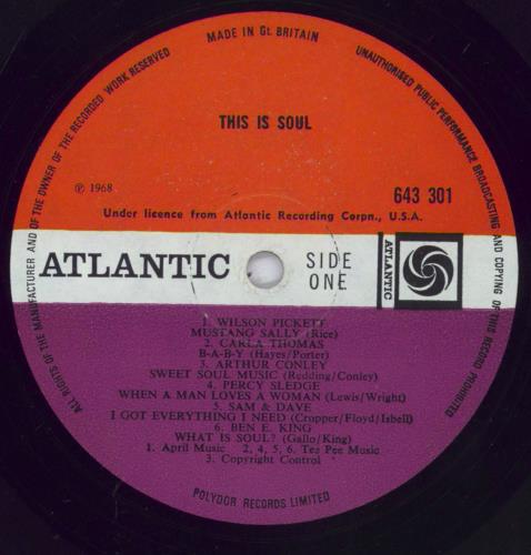 Atlantic Records This Is Soul - 1st - EX vinyl LP album (LP record) UK 9ATLPTH833729