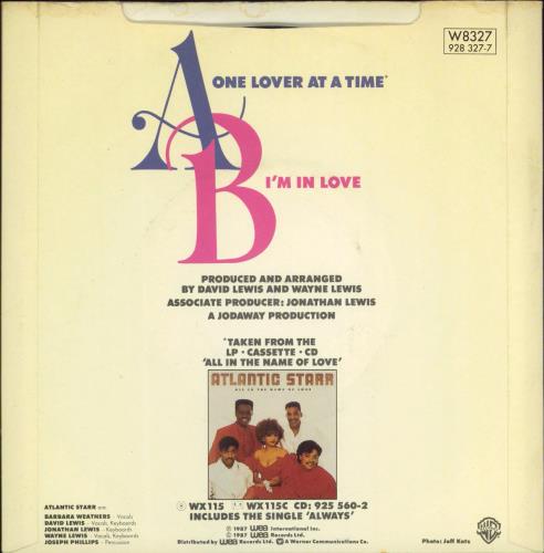 Atlantic Starr One Lover At A Time 7" vinyl single (7 inch record / 45) UK ATL07ON770435