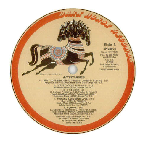 Attitudes Attitudes vinyl LP album (LP record) US ATTLPAT427172