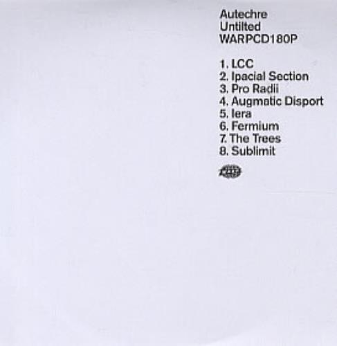 Autechre Untilted CD-R acetate UK ACHCRUN323369