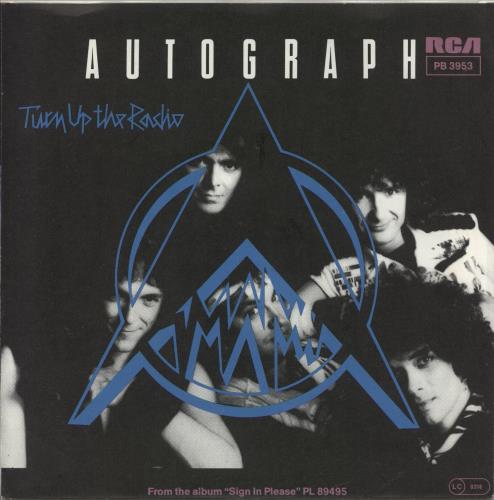 Autograph (Metal) Turn Up The Radio - Blue Vinyl + Press Sheet 7" vinyl single (7 inch record / 45) German IU407TU866255
