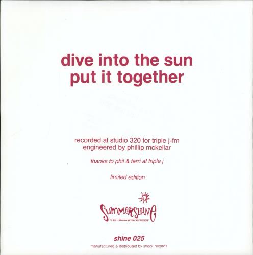 Autohaze Dive Into The Sun 7" vinyl single (7 inch record / 45) Australian AUT07DI06692