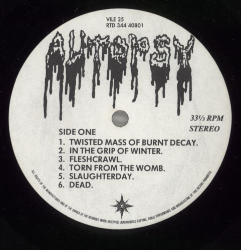 Autopsy Mental Funeral - VG vinyl LP album (LP record) UK A6SLPME887428