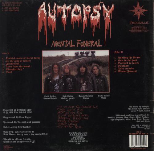 Autopsy Mental Funeral - VG vinyl LP album (LP record) UK A6SLPME887428