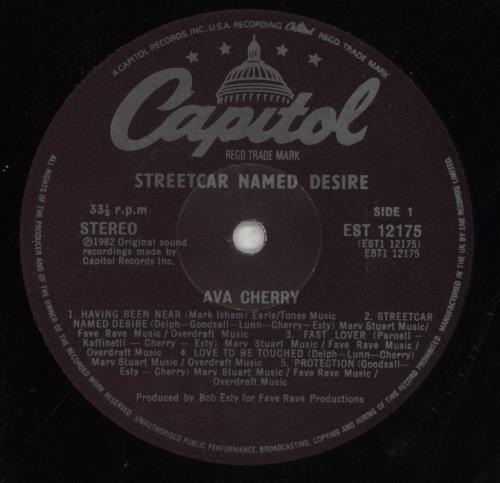 Ava Cherry Streetcar Name Desire vinyl LP album (LP record) US AVCLPST699393