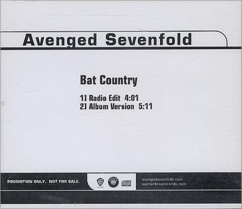 Avenged Sevenfold Bat Country CD single (CD5 / 5") US A7FC5BA456937