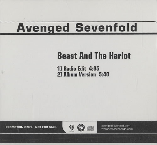 Avenged Sevenfold Beast And The Harlot CD single (CD5 / 5") US A7FC5BE493099