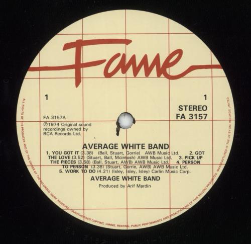 Average White Band AWB vinyl LP album (LP record) UK AWBLPAW870550