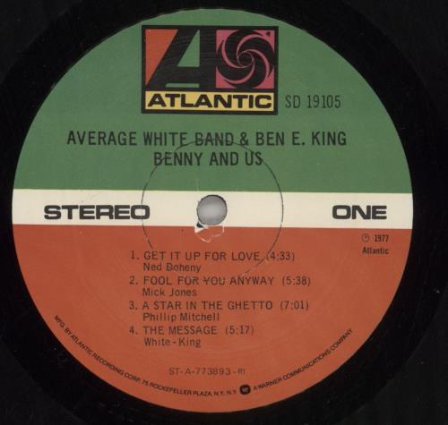 Average White Band Benny And Us vinyl LP album (LP record) US AWBLPBE707838