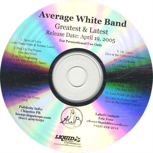 Average White Band Greatest & Latest CD-R acetate US AWBCRGR440829