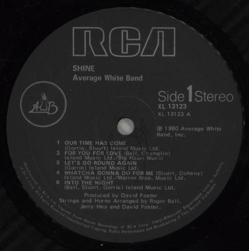 Average White Band Shine - Shrink vinyl LP album (LP record) UK AWBLPSH883030