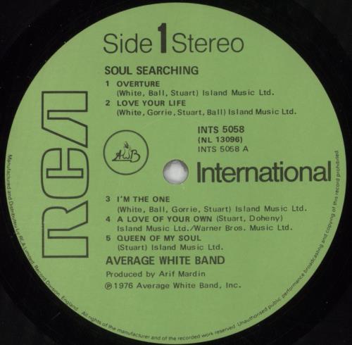 Average White Band Soul Searching vinyl LP album (LP record) UK AWBLPSO819021