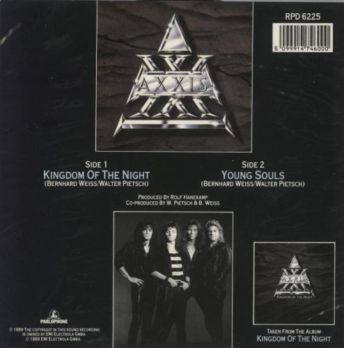 Axxis Kingdom Of The Night 7" vinyl picture disc (7 inch picture disc single) UK AXX7PKI193728