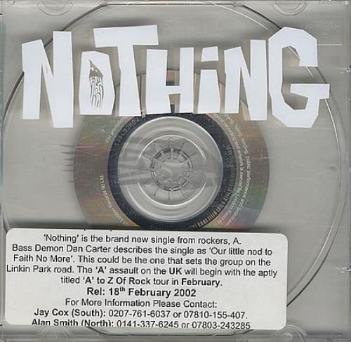 A Nothing CD single (CD5 / 5") UK -A-C5NO249719