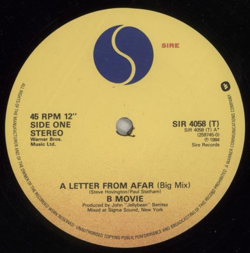 B-Movie A Letter From Afar 12" vinyl single (12 inch record / Maxi-single) UK BMV12AL238379