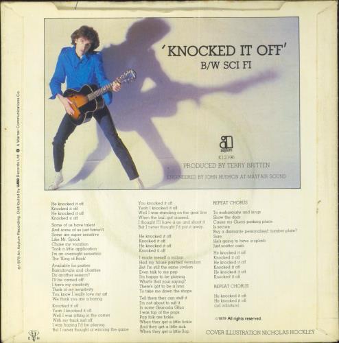B. A. Robertson Knocked It Off - P/S 7" vinyl single (7 inch record / 45) UK BC807KN304630
