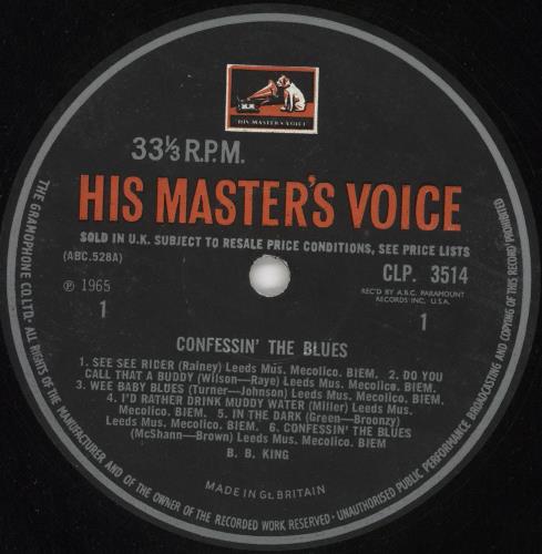 B B King Confessin' The Blues vinyl LP album (LP record) UK BBKLPCO740690
