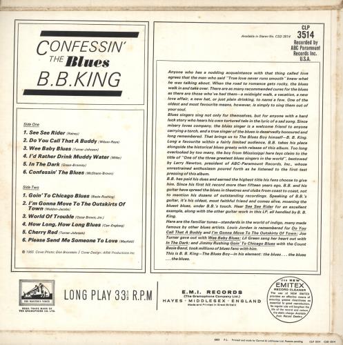 B B King Confessin' The Blues vinyl LP album (LP record) UK BBKLPCO740690