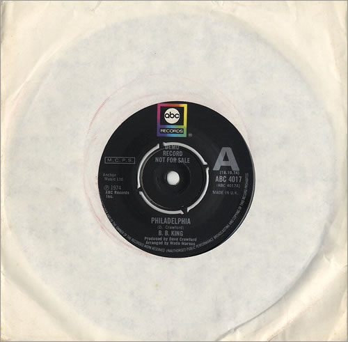B B King Philadelphia 7" vinyl single (7 inch record / 45) UK BBK07PH481797