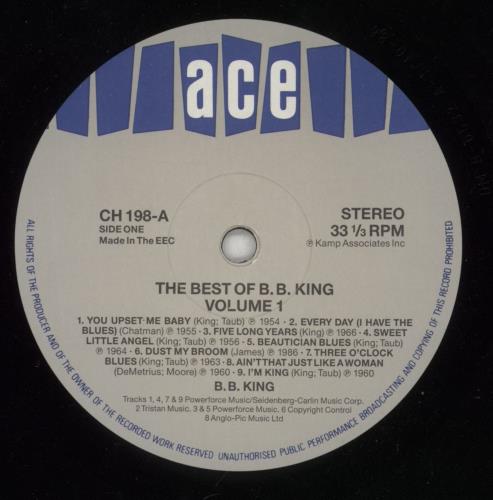 B B King The Best Of B.B.King Volume One vinyl LP album (LP record) UK BBKLPTH263109