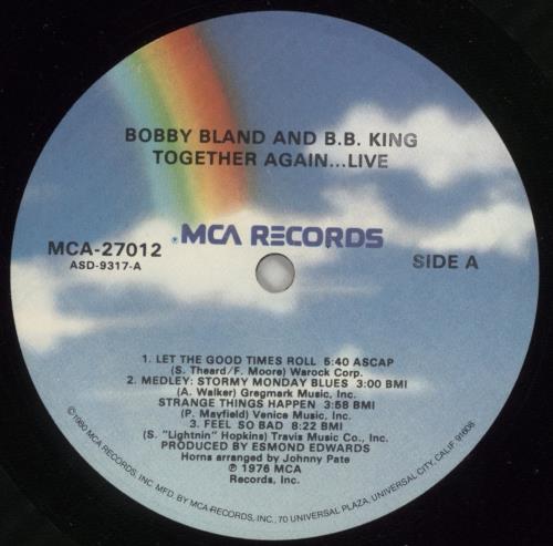 B B King Together Again... Live vinyl LP album (LP record) US BBKLPTO632023