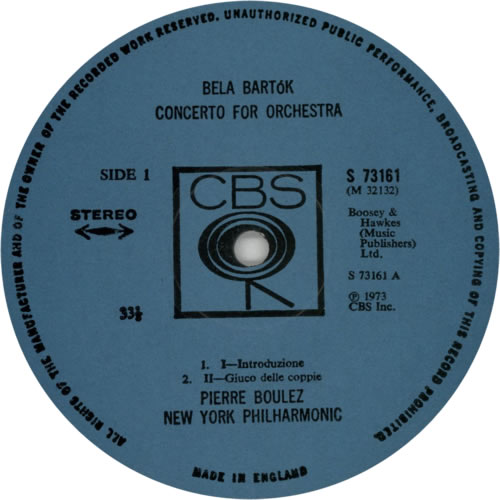 B�la Bart�k Bartok: Concerto For Orchestra vinyl LP album (LP record) UK B11LPBA615550