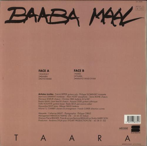 Baaba Maal Taara vinyl LP album (LP record) French 4KALPTA833555
