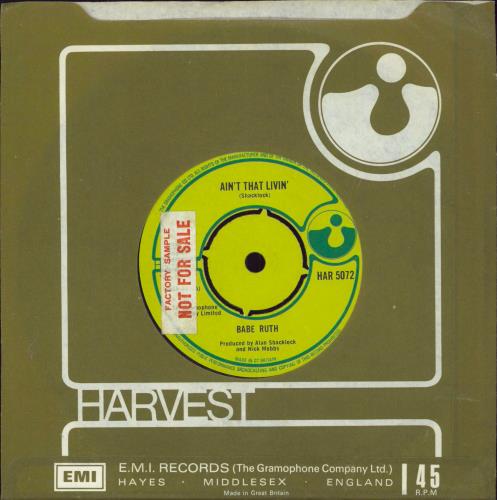 Babe Ruth Ain't That Livin' - Factory Sample 7" vinyl single (7 inch record / 45) UK HTU07AI792757