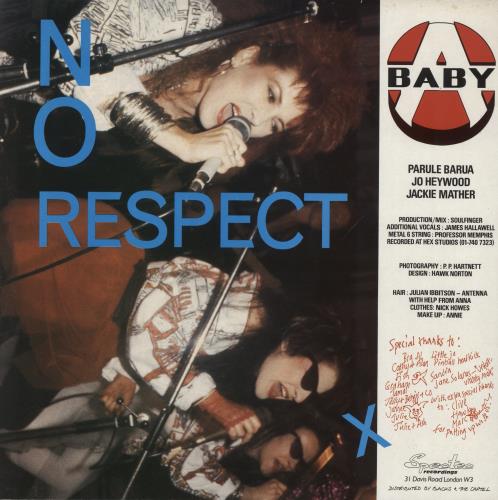 Baby A No Respect 12" vinyl single (12 inch record / Maxi-single) UK B7Y12NO525899