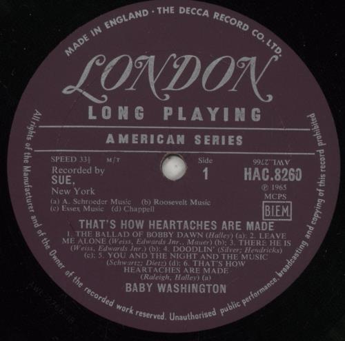 Baby Washington That's How Heartaches Are Made - VG vinyl LP album (LP record) UK B7CLPTH890215