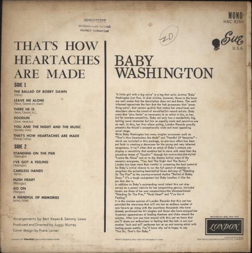 Baby Washington That's How Heartaches Are Made - VG vinyl LP album (LP record) UK B7CLPTH890215