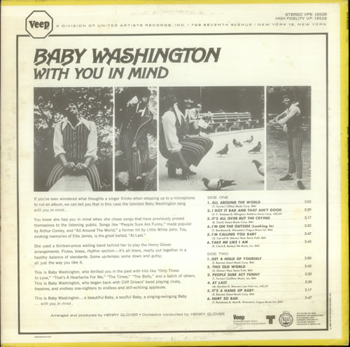 Baby Washington With You In Mind vinyl LP album (LP record) US B7CLPWI544668
