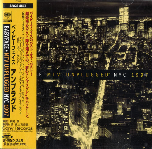 Babyface MTV Unplugged NYC 1997 CD album (CDLP) Japanese BAFCDMT554658