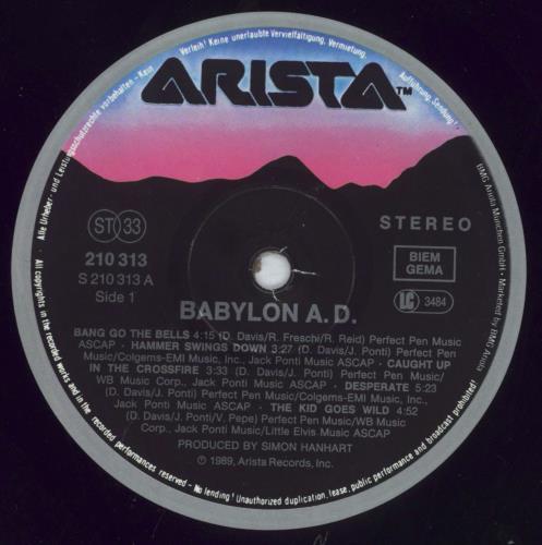 Babylon A.D. Babylon A.D. vinyl LP album (LP record) German C8CLPBA827902