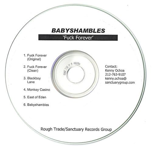 Babyshambles F*ck Forever CD-R acetate US BB6CRFC481912