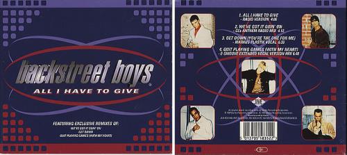 Backstreet Boys All I Have To Give CD single (CD5 / 5") UK BKBC5AL159845