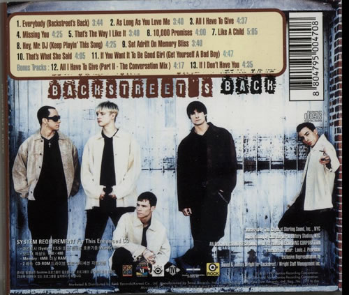 Backstreet Boys Backstreet's Back+ Poster CD album (CDLP) Korean BKBCDBA138166