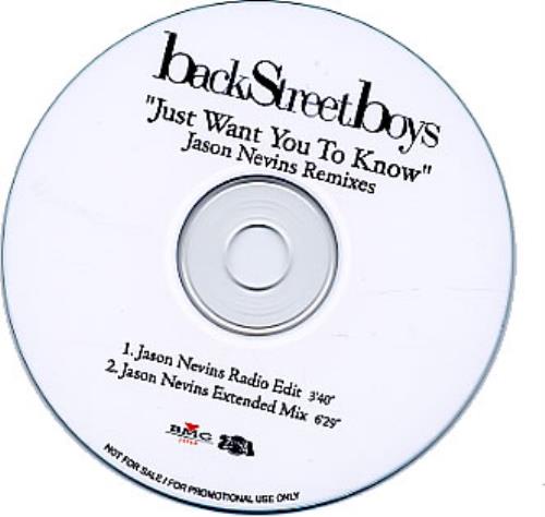 Backstreet Boys Just Want You To Know CD-R acetate Japanese BKBCRJU344896