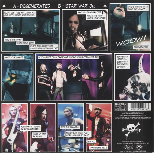 Backyard Babies Degenerated 7" vinyl single (7 inch record / 45) UK YRD07DE465315