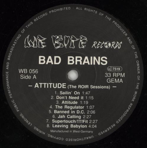 Bad Brains Attitude: The ROIR Sessions - Shrink vinyl LP album (LP record) German BN8LPAT868938