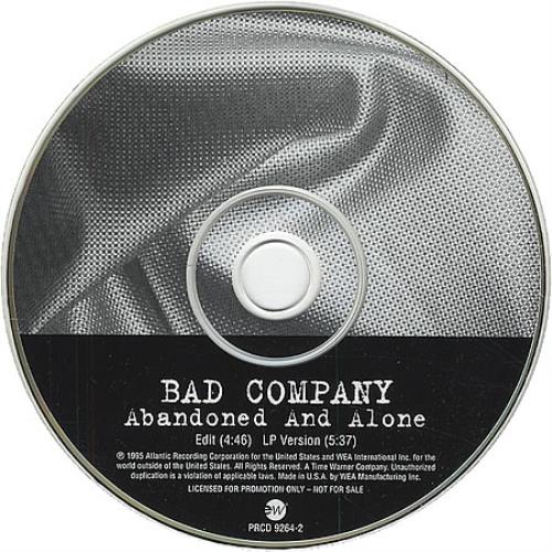 Bad Company Abandoned And Alone CD single (CD5 / 5") US BCOC5AB412040