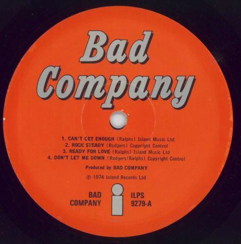 Bad Company Bad Company - 1st - Sticker - VG vinyl LP album (LP record) UK BCOLPBA586236