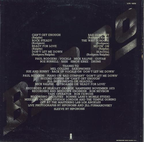 Bad Company Bad Company vinyl LP album (LP record) Italian BCOLPBA789186