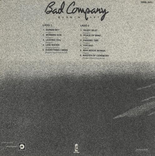Bad Company Burnin' Sky vinyl LP album (LP record) Portuguese BCOLPBU753357