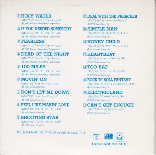 Bad Company Compilation CD album (CDLP) Japanese BCOCDCO119041