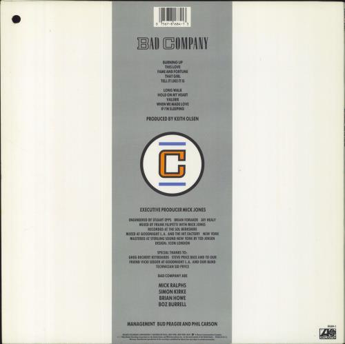 Bad Company Fame And Fortune vinyl LP album (LP record) US BCOLPFA814755