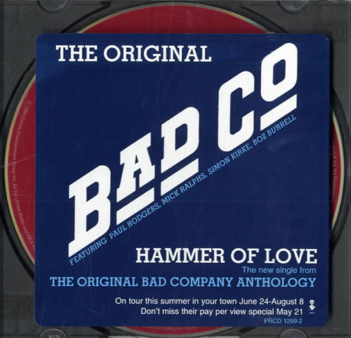 Bad Company Hammer Of Love CD single (CD5 / 5") US BCOC5HA558091