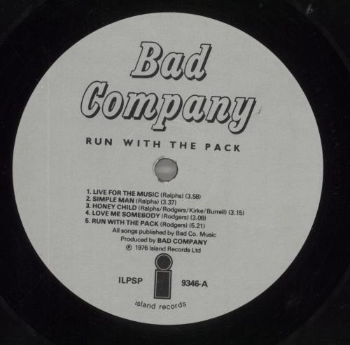 Bad Company Run With The Pack vinyl LP album (LP record) UK BCOLPRU238705